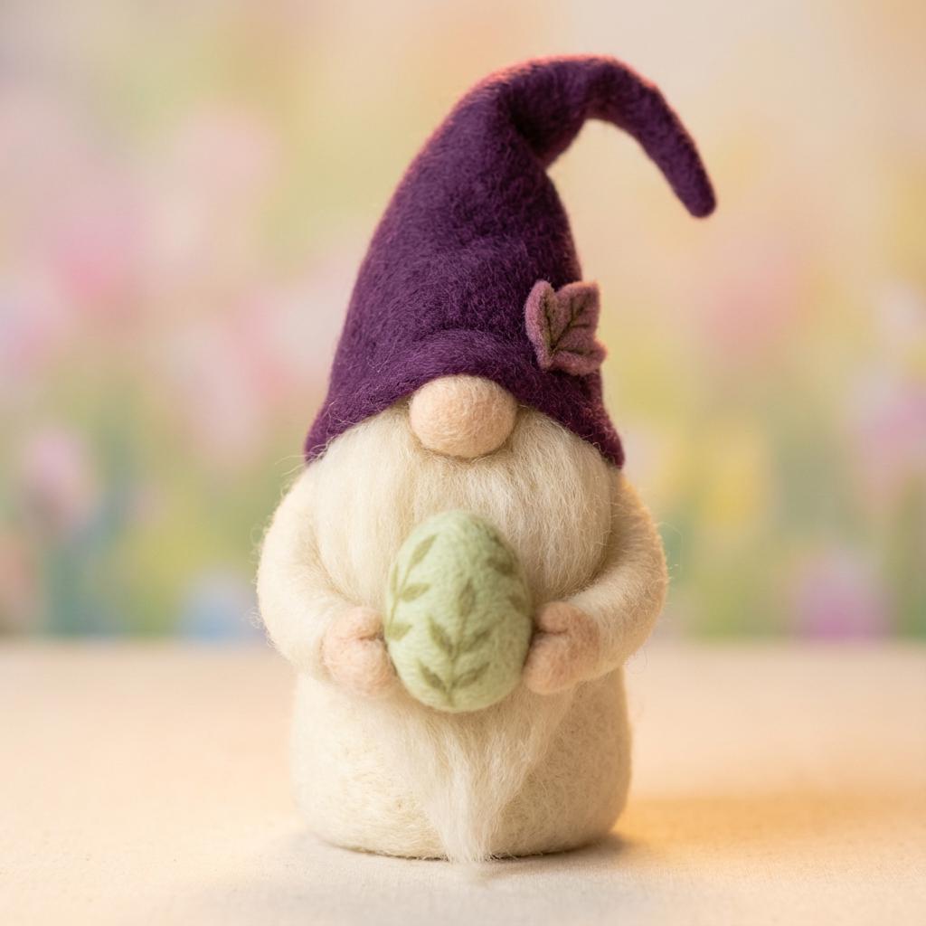 Handmade Easter felt animal figurine by Jiajia Felt Studio, featuring a cute spring-themed felt animal sculpture.