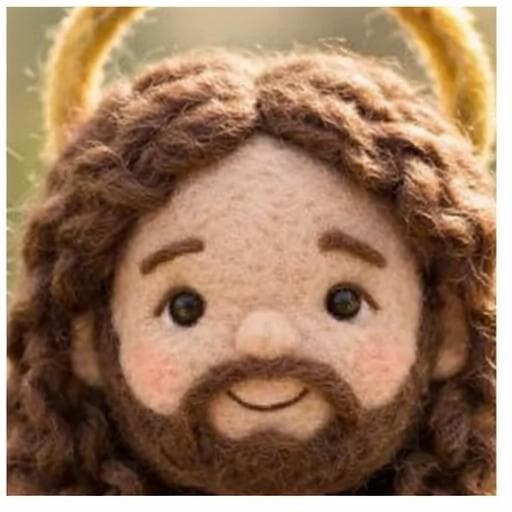 Handmade needle felted Jesus sculpture by Jiajia Felt Studio, Christian faith religious decor, detailed and crafted figure.