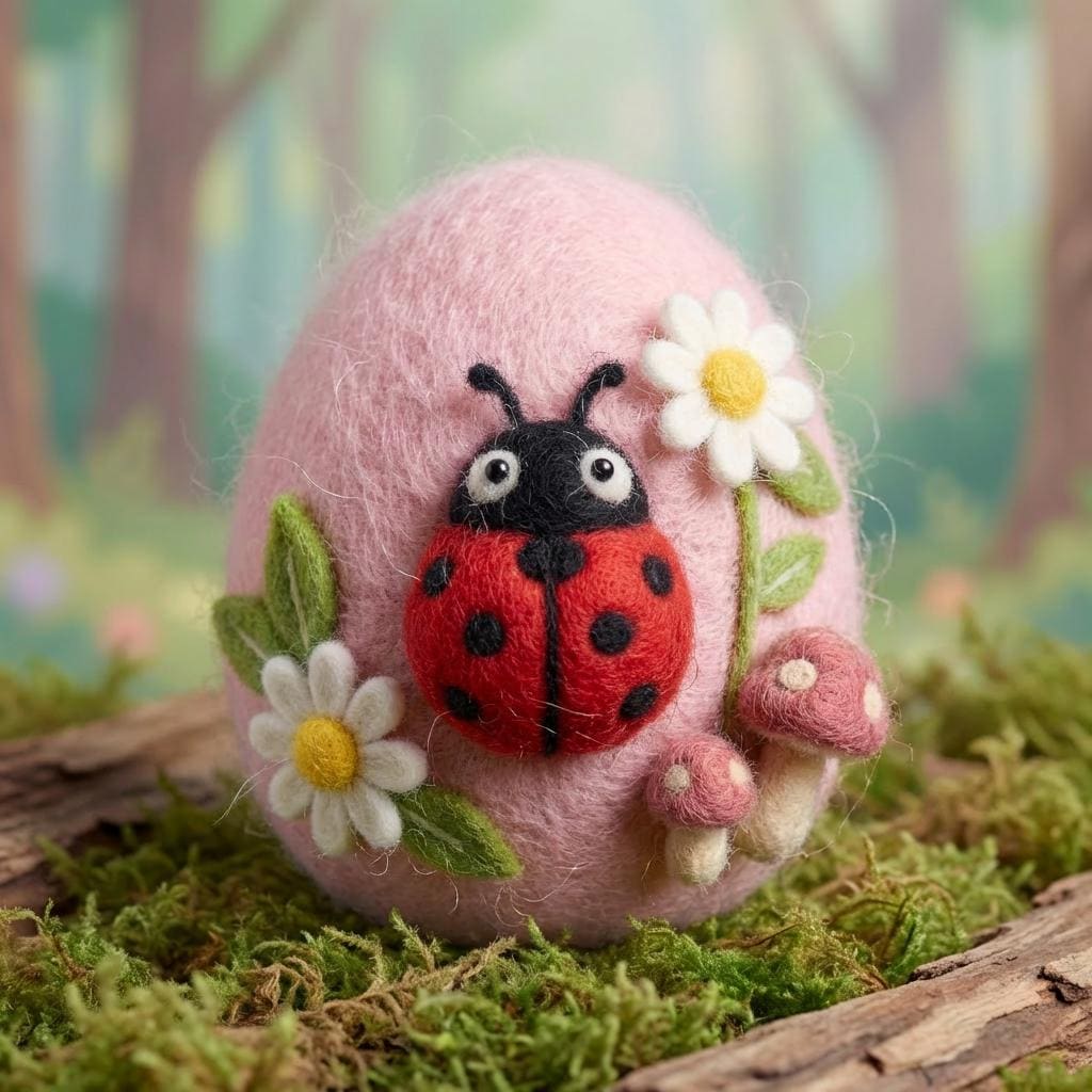 Personalized felted wool baby's first Easter egg with custom name, gender-neutral keepsake gift