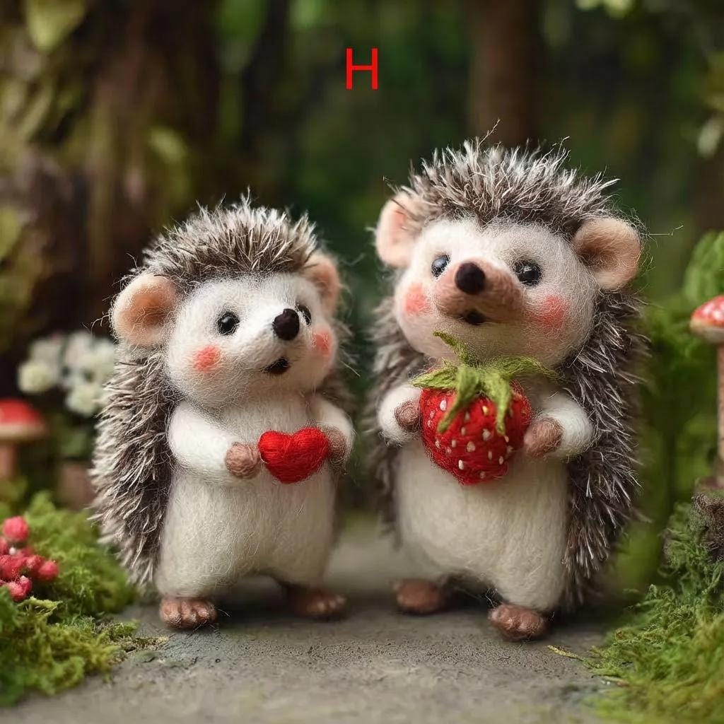 Needle felted hedgehog figurine by wwwilovefelt, handmade wool woodland decor, miniature gift for mom, detailed and cozy craft.