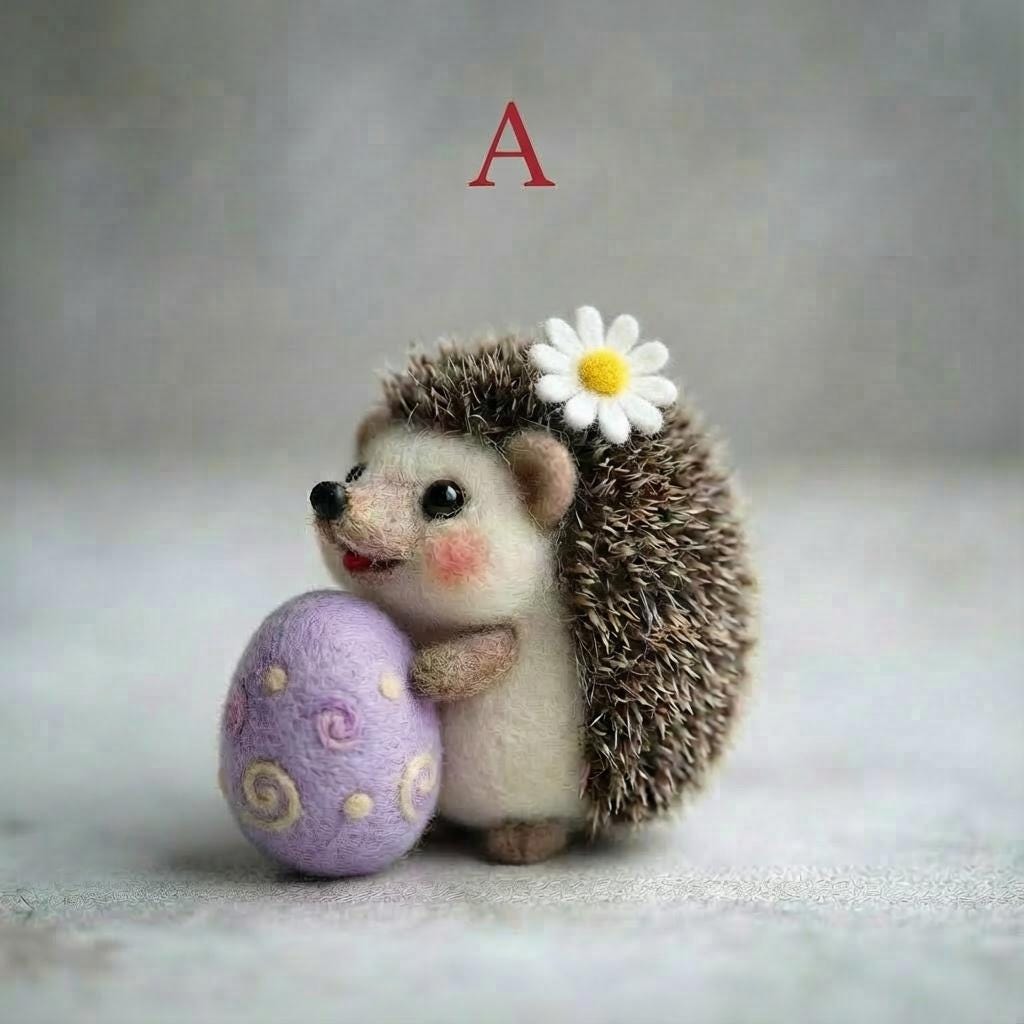 Handmade needle felted hedgehog figurine with wool, woodland miniature decor, detailed plush craft from wwwilovefelt.