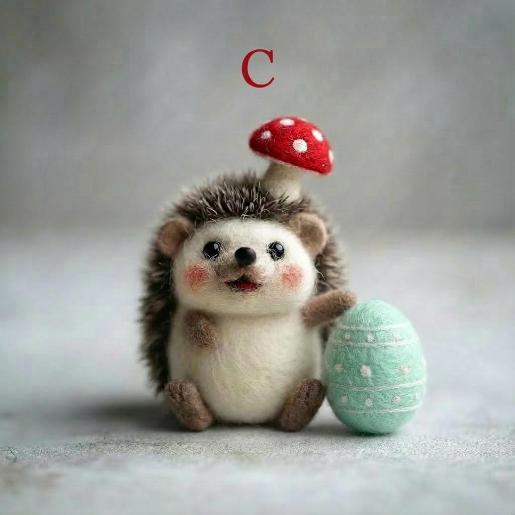 Needle felted hedgehog figurine made of wool, handmade woodland miniature decor, suitable as a gift for mom.