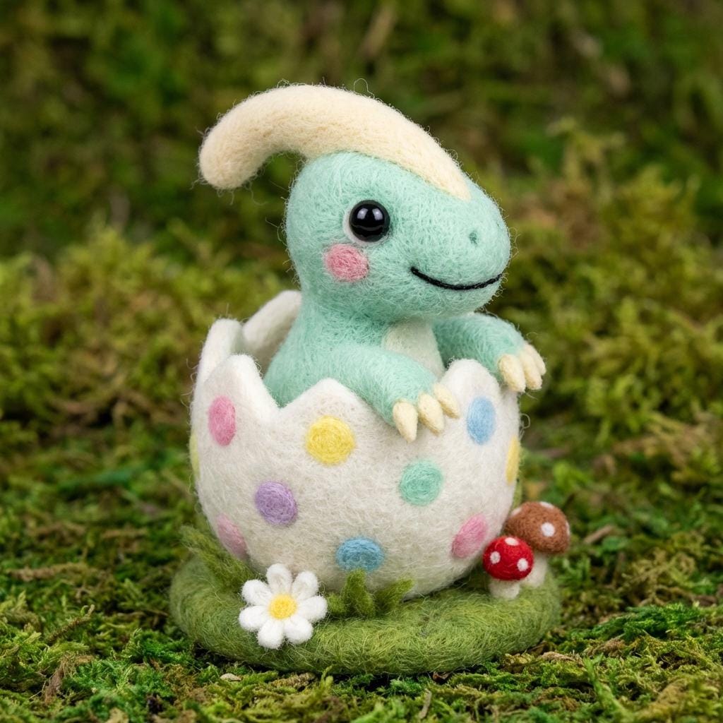 Dinosaur Easter Egg Collection | Felted Wool Keepsake | Baby First Easter |  Nursery Decor 2026