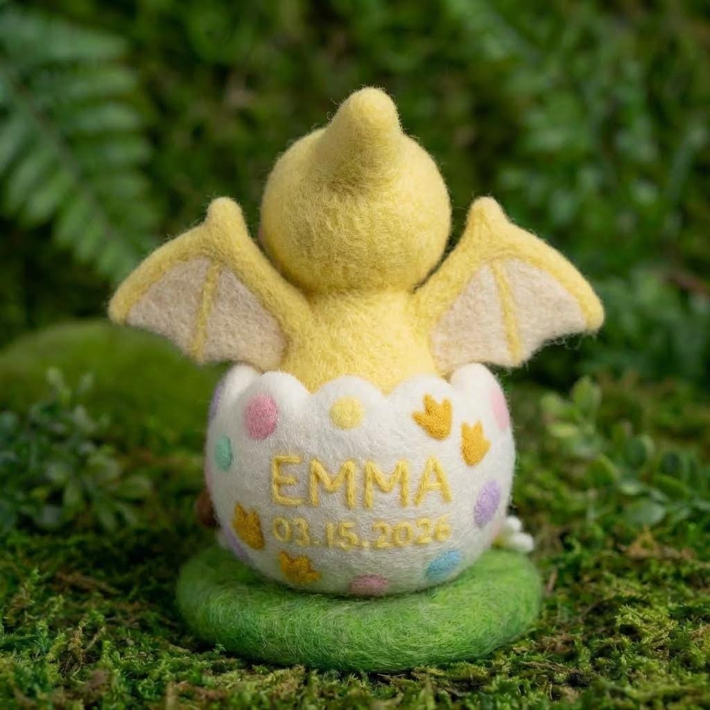 Dinosaur Easter Egg Collection | Felted Wool Keepsake | Baby First Easter |  Nursery Decor 2026
