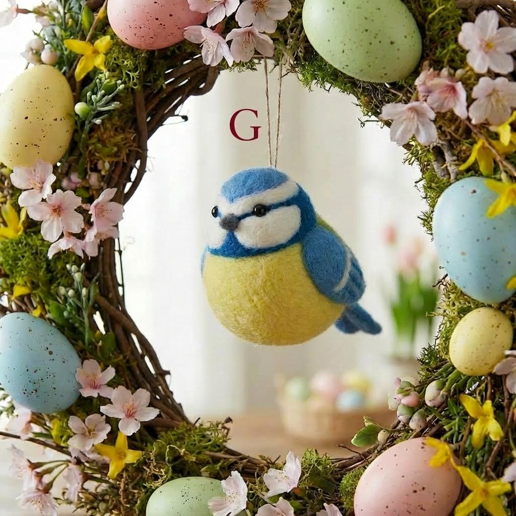 Needle felted wool bird figurine in pastel colors, handmade Easter spring ornament, natural home decor accent by wwwilovefelt