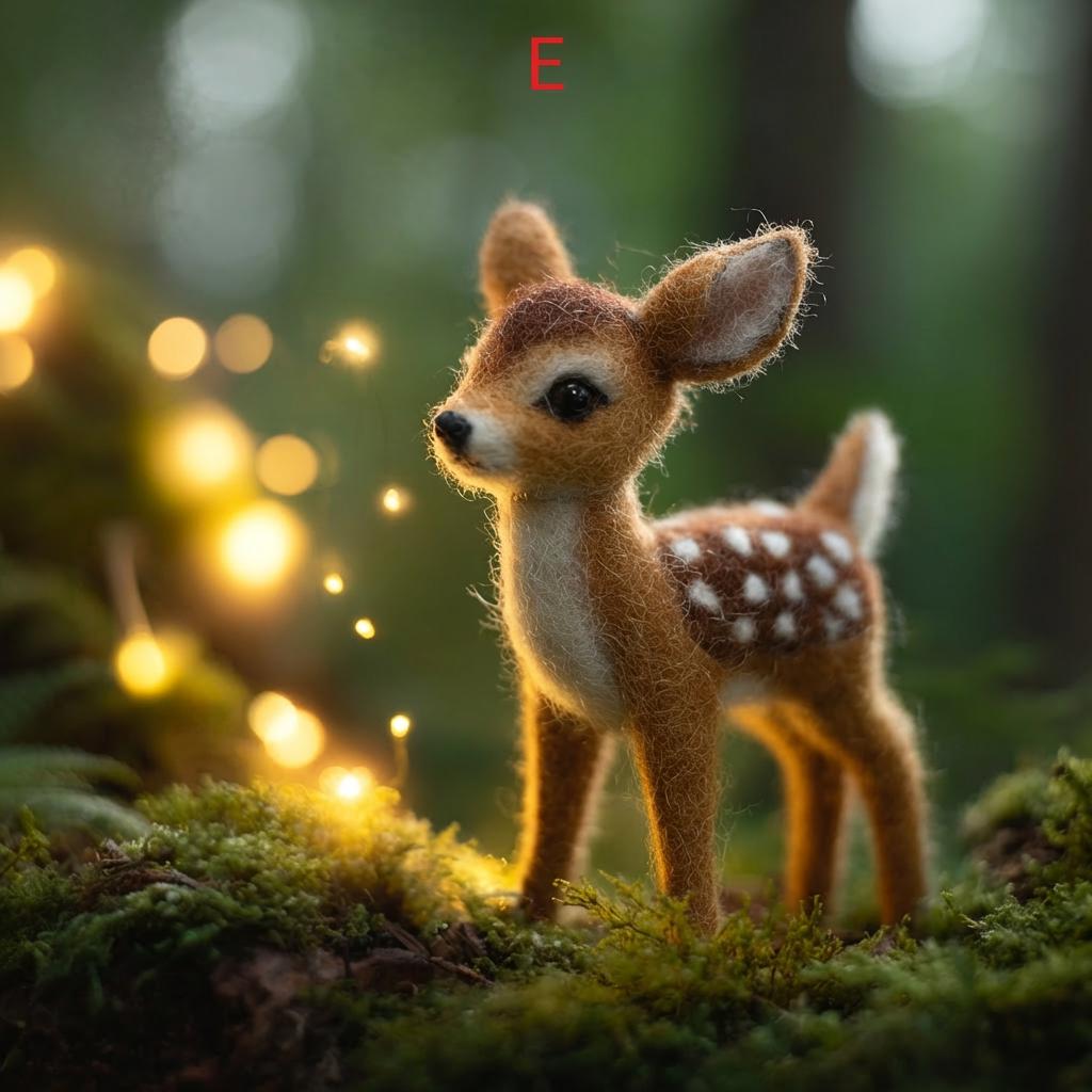 Handmade needle felted deer figurine by wwwilovefelt, showcasing detailed wool sculpture for woodland home decor.