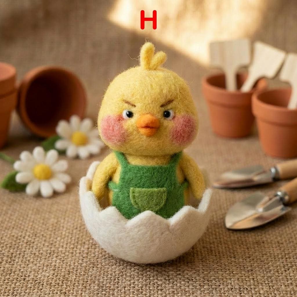 Easter Spring Gift Needle Felt Chick Figurine, Handmade Wool Farm Animal Decor