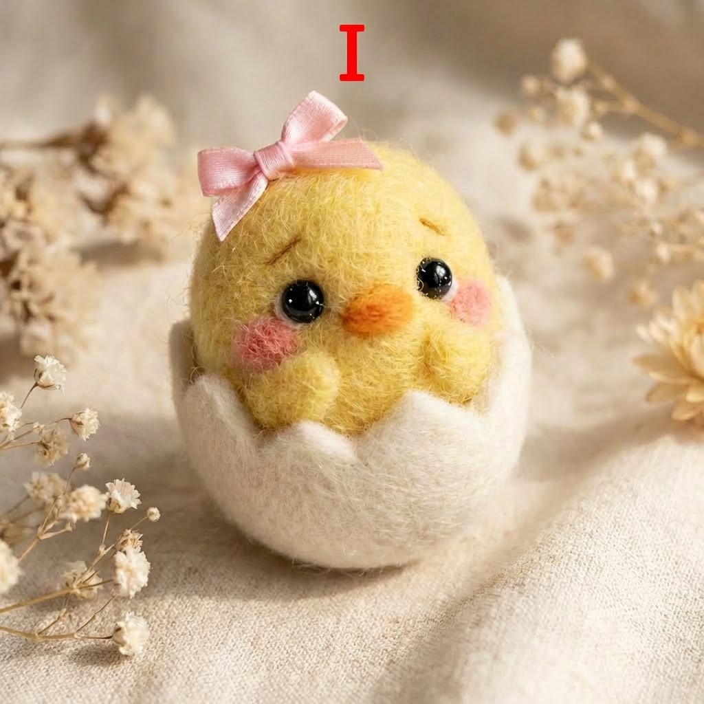 Easter Spring Gift Needle Felt Chick Figurine, Handmade Wool Farm Animal Decor
