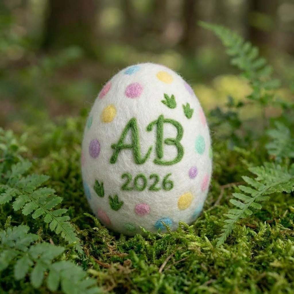 Dinosaur Easter Egg Collection | Felted Wool Keepsake | Baby First Easter |  Nursery Decor 2026