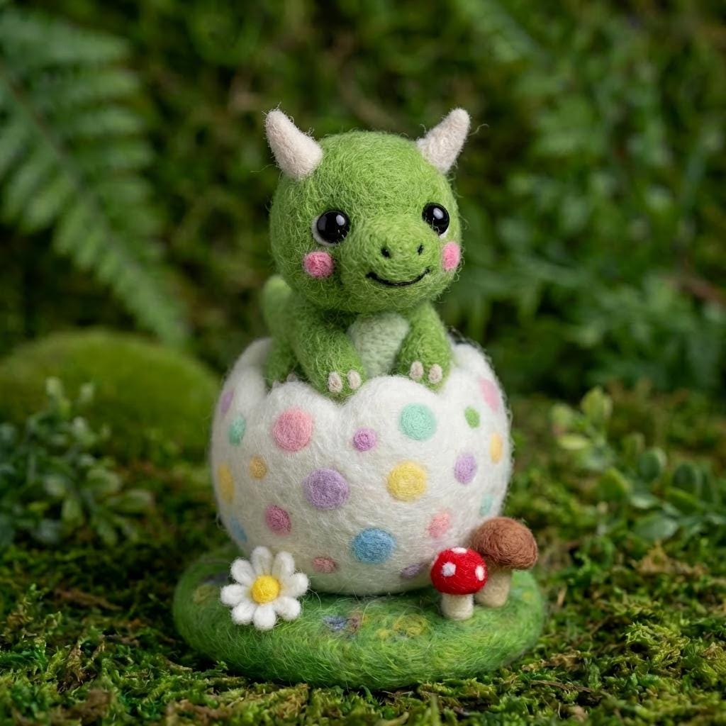 Dinosaur Easter Egg Collection | Felted Wool Keepsake | Baby First Easter |  Nursery Decor 2026