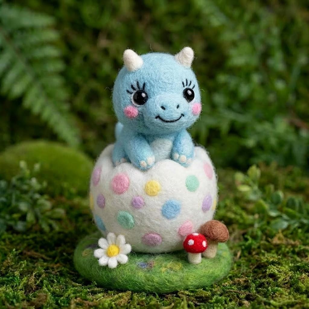 Dinosaur Easter Egg Collection | Felted Wool Keepsake | Baby First Easter |  Nursery Decor 2026