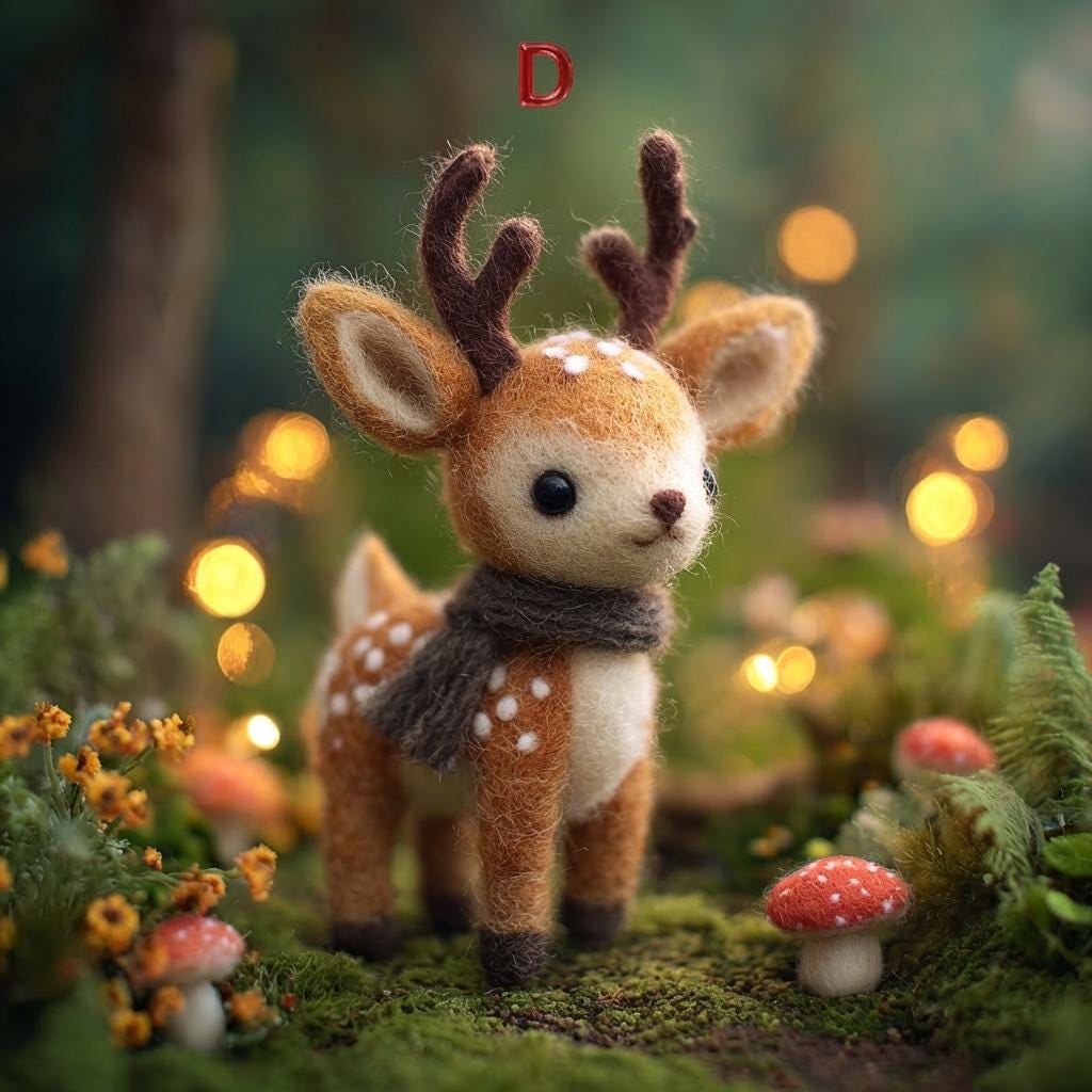 Handmade wool needle felted deer figurine with detailed antlers, perfect as woodland home decor or gift by wwwilovefelt