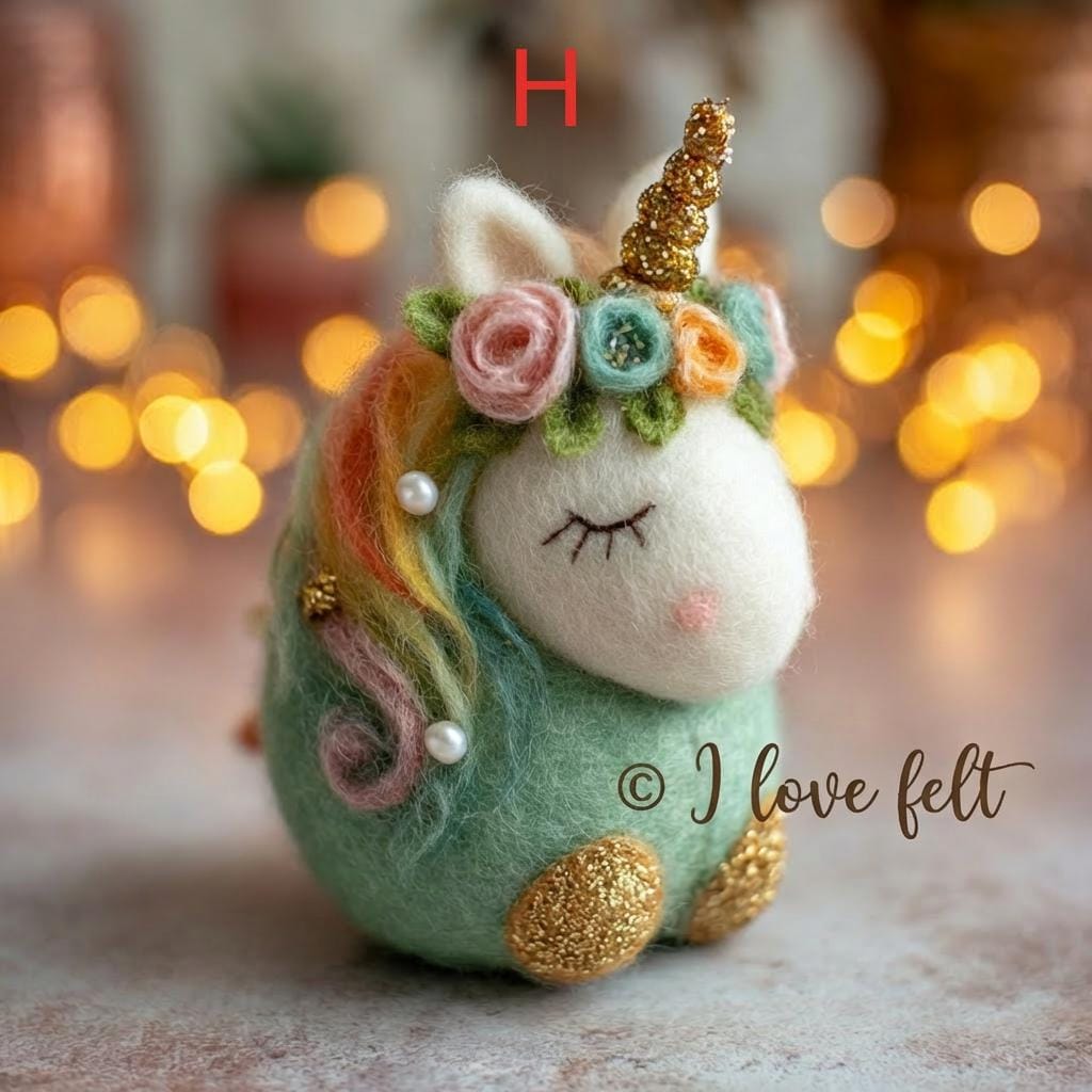Needle felted unicorn Easter egg figurine by wwwilovefelt, wool spring decor, collectible Easter gift, handmade and colorful.