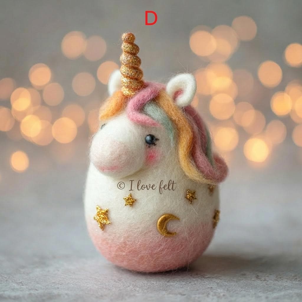 Needle felted unicorn Easter egg figurine by wwwilovefelt, colorful wool Easter decor, spring collectible, whimsical handmade design