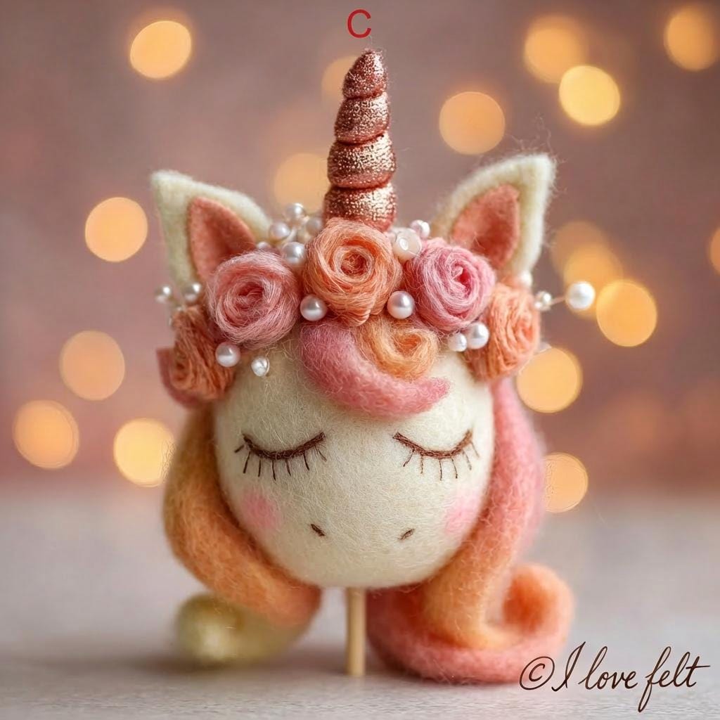Needle felted unicorn Easter egg figurine by wwwilovefelt, wool Easter decor with colorful details, perfect spring collectible gift
