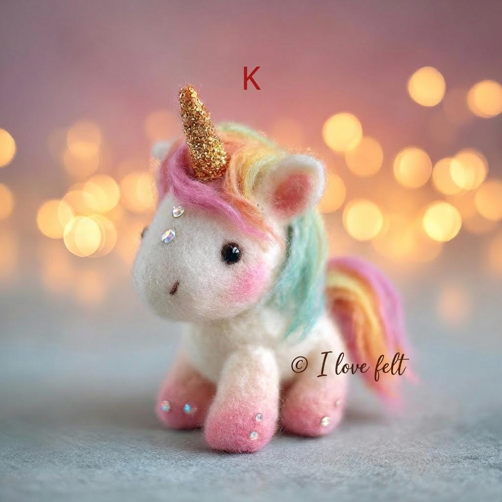 Needle felted unicorn Easter egg figurine with colorful wool, spring-themed Easter decor, handmade collectible by wwwilovefelt.