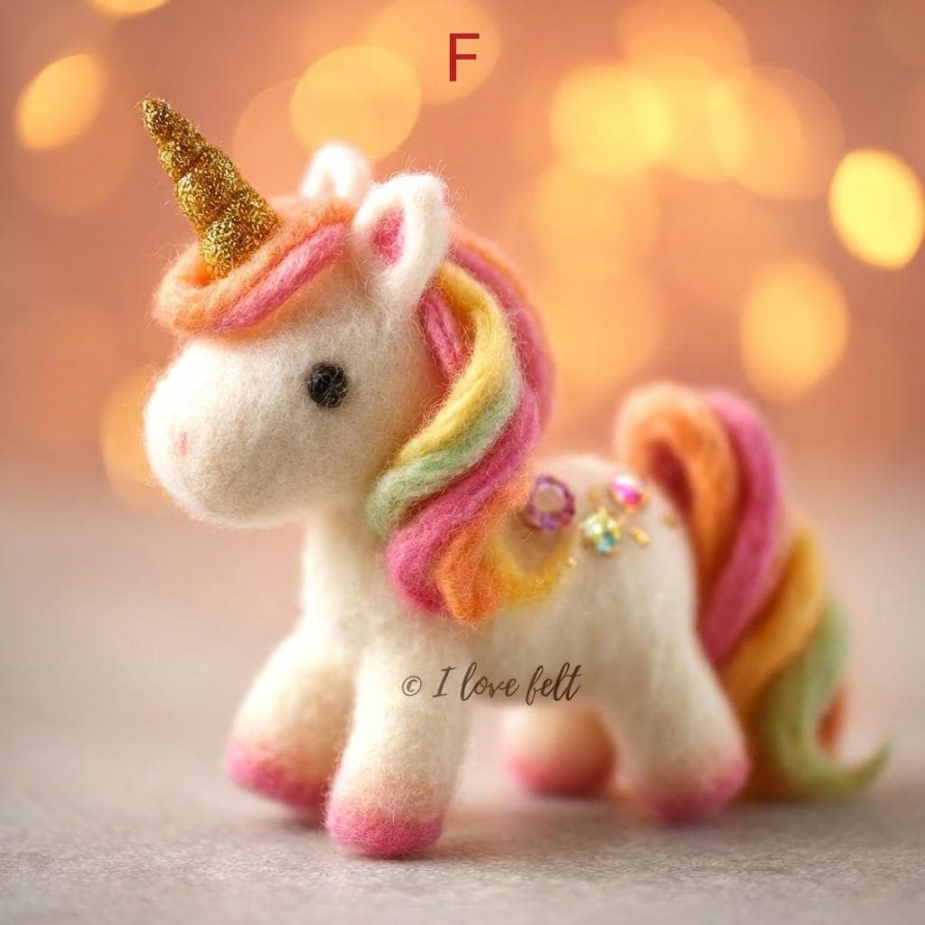 Needle felted unicorn Easter egg figurine by wwwilovefelt, handmade wool spring decor with colorful details and whimsical design.