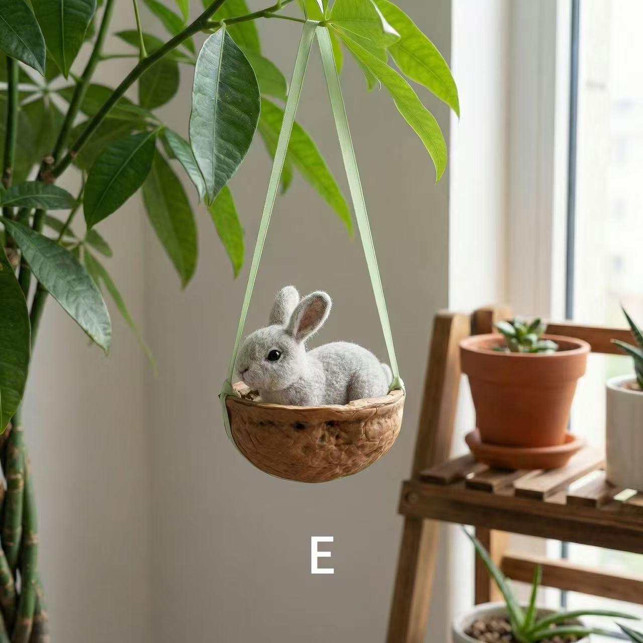 Lucky Bunny Needle Felted Rabbit â€?Handmade Wool Felt Animal, Lucky Charm Gift, Spring Decor