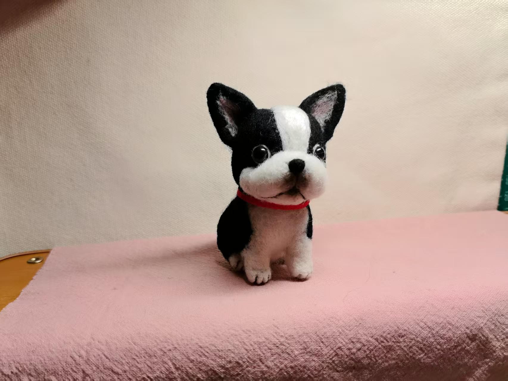 Needle felted Handmade Dog Figurine by wwwilovefelt, soft emotional support decor for dog lovers, realistic and gentle companion dog sculpture