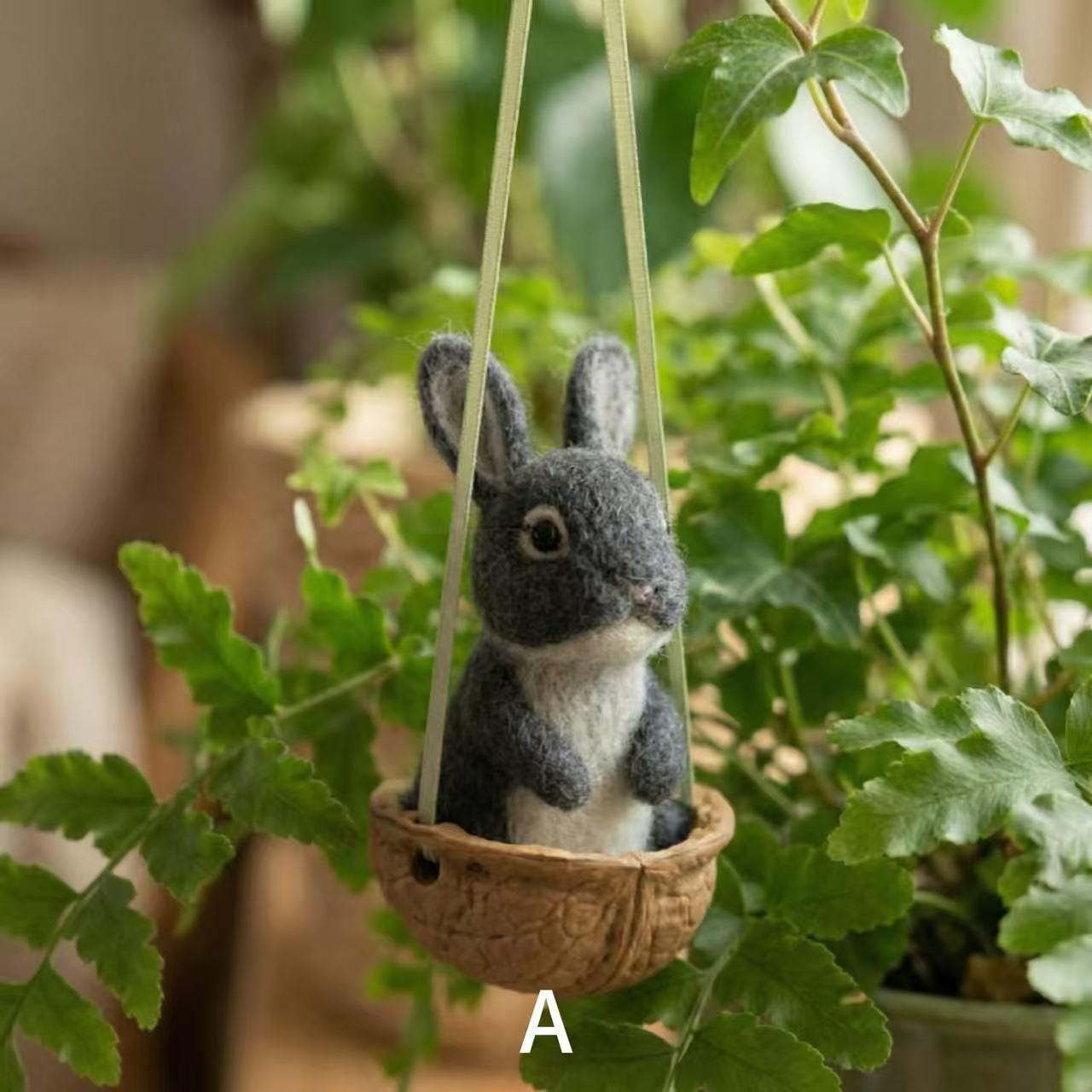 Lucky Bunny Needle Felted Rabbit â€?Handmade Wool Felt Animal, Lucky Charm Gift, Spring Decor