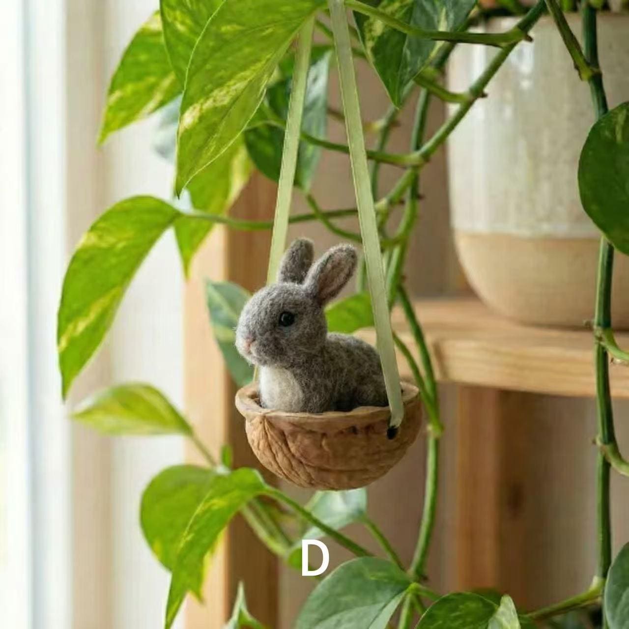 Lucky Bunny Needle Felted Rabbit â€?Handmade Wool Felt Animal, Lucky Charm Gift, Spring Decor