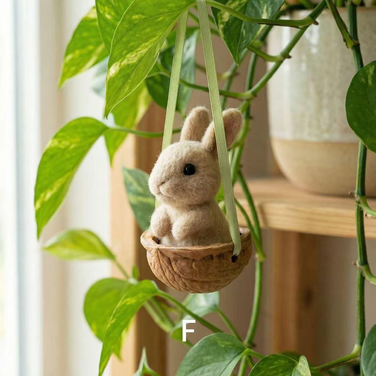 Lucky Bunny Needle Felted Rabbit â€?Handmade Wool Felt Animal, Lucky Charm Gift, Spring Decor