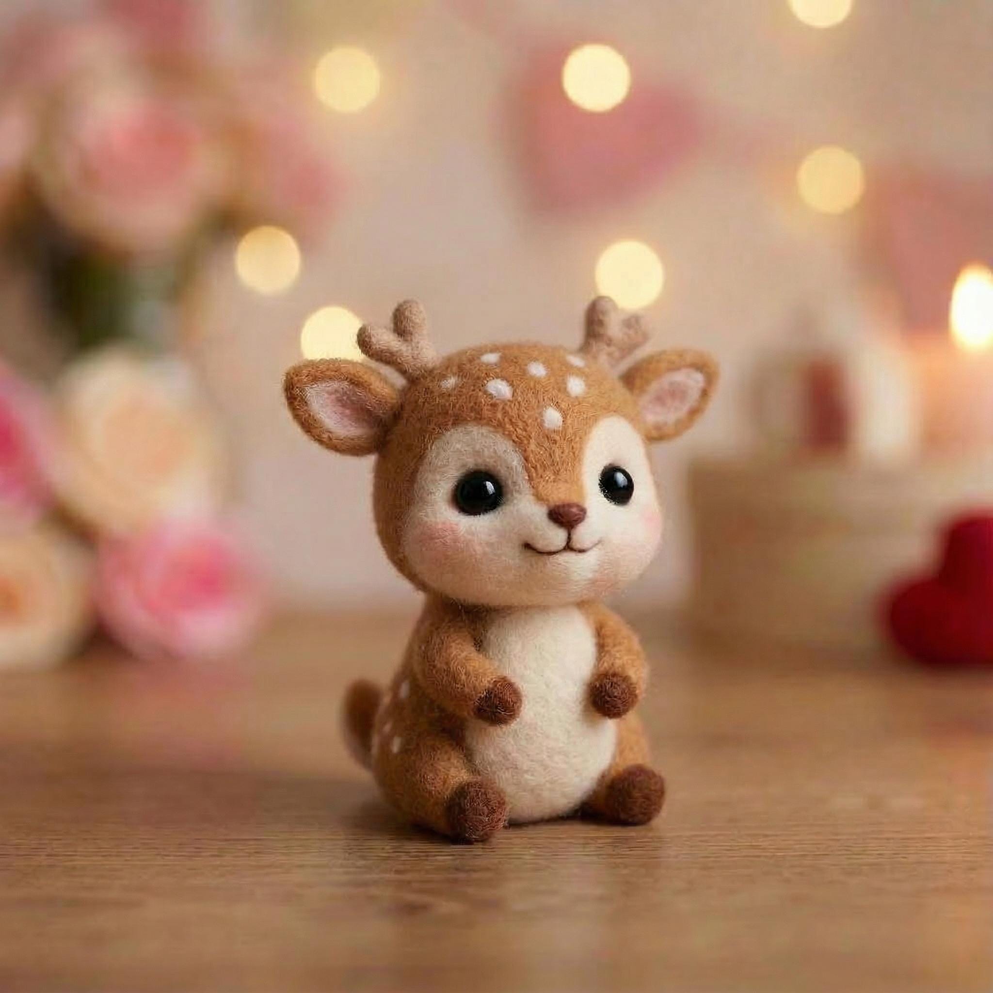 Needle felted animal figurines set by wwwilovefelt featuring colorful wool mini sculptures, perfect as a birthday gift for her.