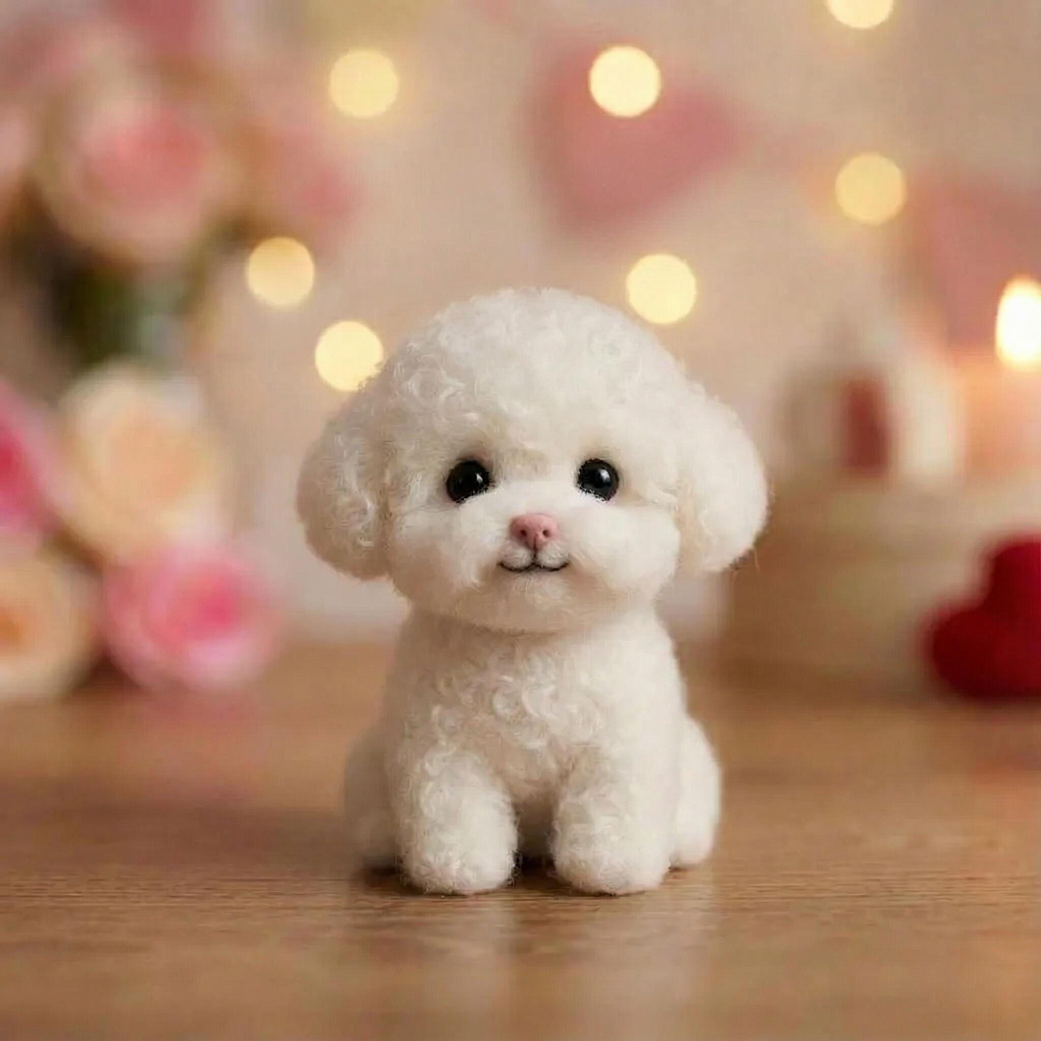 Handmade Felt Dog Figurines – Gentle Companion Dogs, Emotional Support Decor for Dog Lovers