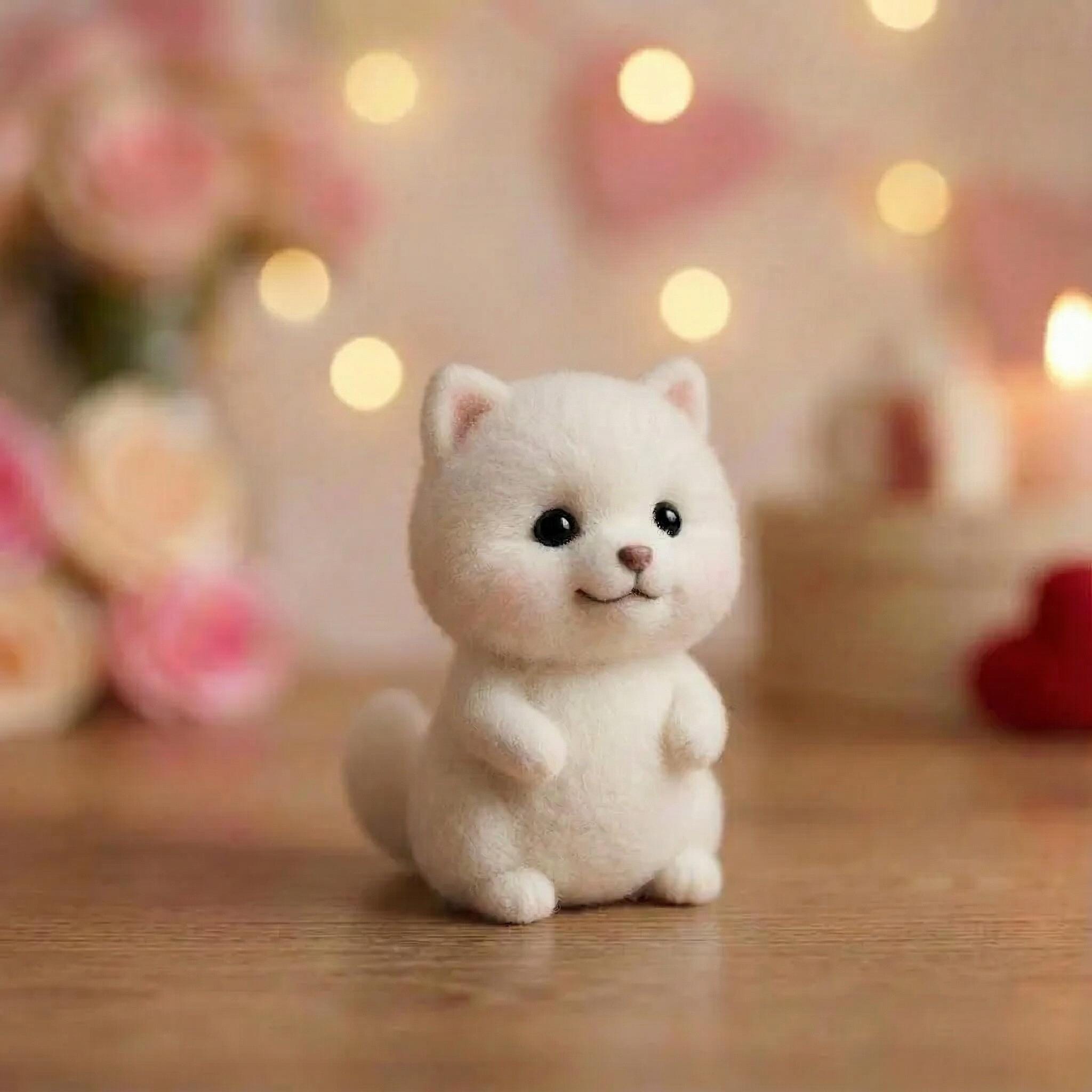 Needle felted handmade dog figurine by wwwilovefelt, gentle emotional support dog sculpture for dog lovers, detailed and soft texture