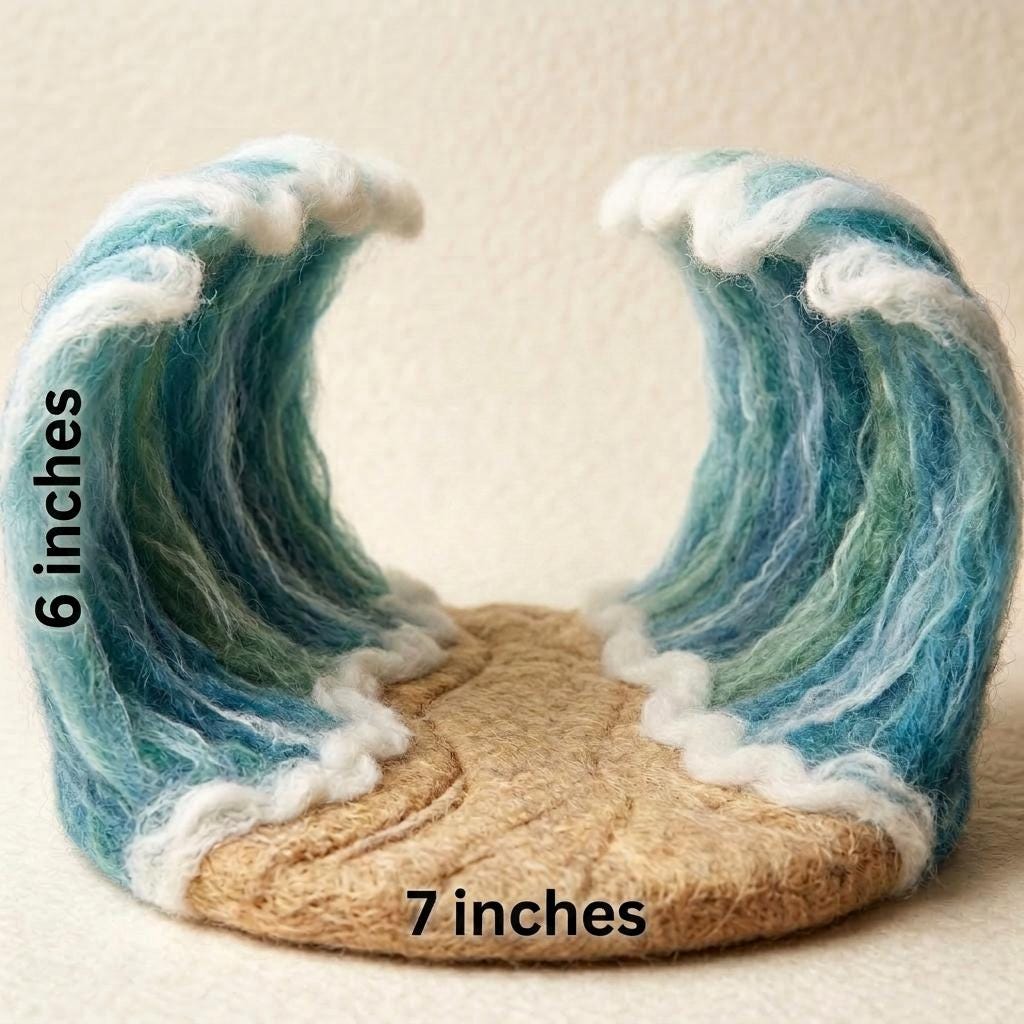 Needle felt Moses parting the sea scene by Jiajia Felt Studio, Christian faith decor, detailed religious needle felt art display.